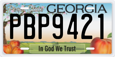 GA license plate PBP9421