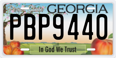 GA license plate PBP9440