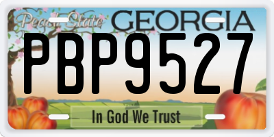 GA license plate PBP9527
