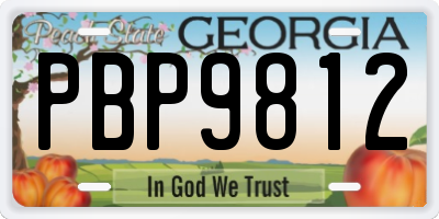 GA license plate PBP9812