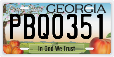 GA license plate PBQ0351