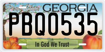 GA license plate PBQ0535