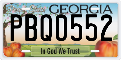 GA license plate PBQ0552