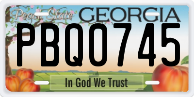 GA license plate PBQ0745
