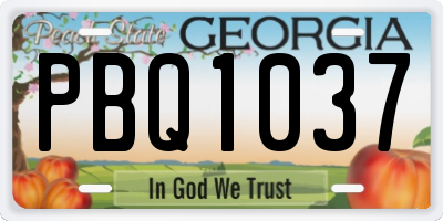 GA license plate PBQ1037