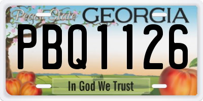 GA license plate PBQ1126