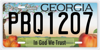 GA license plate PBQ1207