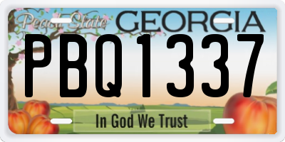 GA license plate PBQ1337