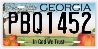 GA license plate PBQ1452