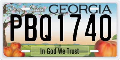 GA license plate PBQ1740