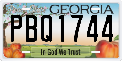GA license plate PBQ1744