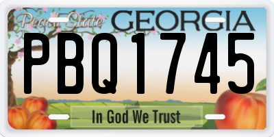 GA license plate PBQ1745