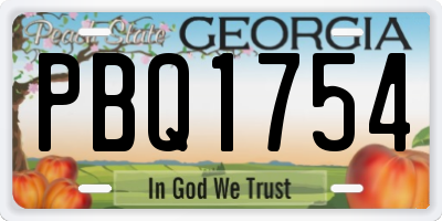 GA license plate PBQ1754