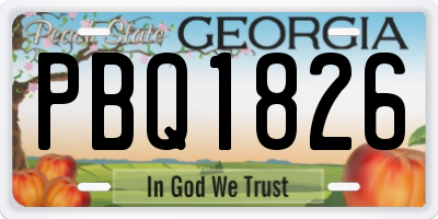 GA license plate PBQ1826