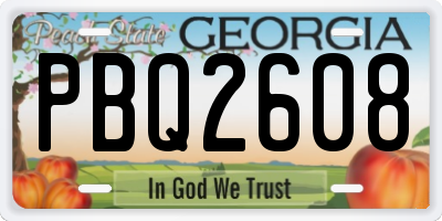 GA license plate PBQ2608