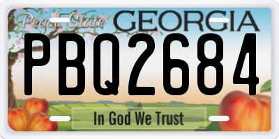 GA license plate PBQ2684