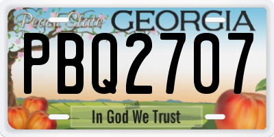 GA license plate PBQ2707