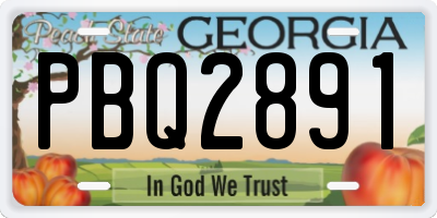 GA license plate PBQ2891