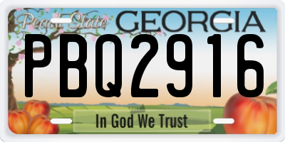 GA license plate PBQ2916