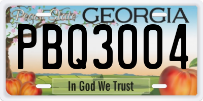 GA license plate PBQ3004