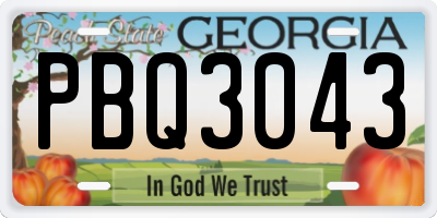 GA license plate PBQ3043