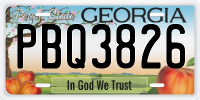 GA license plate PBQ3826