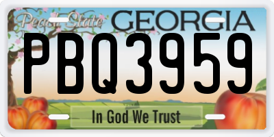 GA license plate PBQ3959