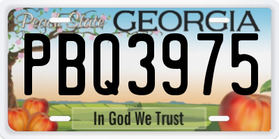 GA license plate PBQ3975