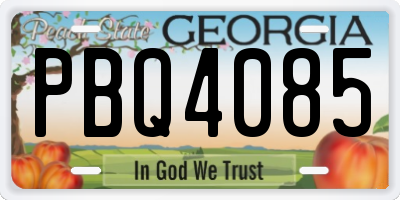 GA license plate PBQ4085