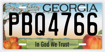 GA license plate PBQ4766