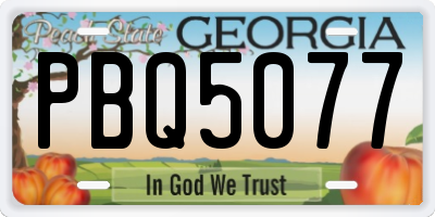 GA license plate PBQ5077
