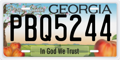 GA license plate PBQ5244