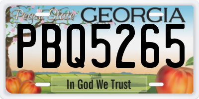 GA license plate PBQ5265