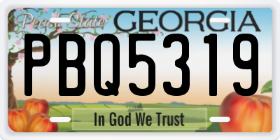 GA license plate PBQ5319