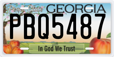 GA license plate PBQ5487