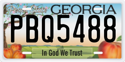 GA license plate PBQ5488