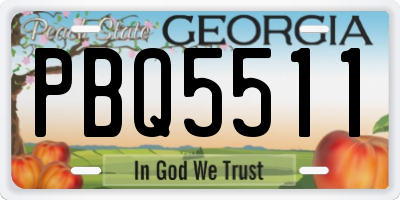 GA license plate PBQ5511