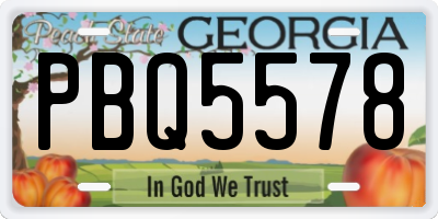 GA license plate PBQ5578
