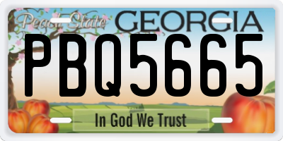 GA license plate PBQ5665