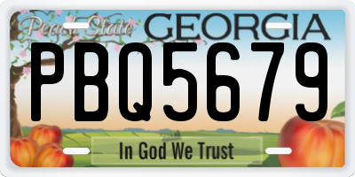 GA license plate PBQ5679