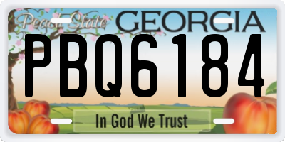 GA license plate PBQ6184