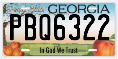 GA license plate PBQ6322