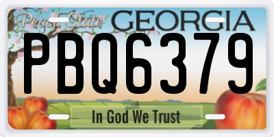 GA license plate PBQ6379