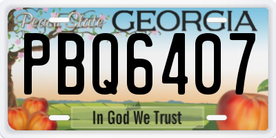 GA license plate PBQ6407