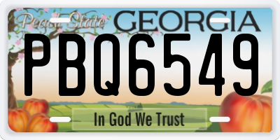 GA license plate PBQ6549