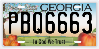 GA license plate PBQ6663