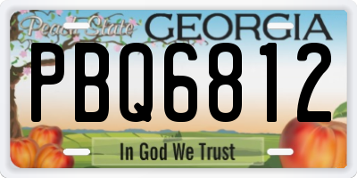 GA license plate PBQ6812
