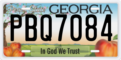 GA license plate PBQ7084
