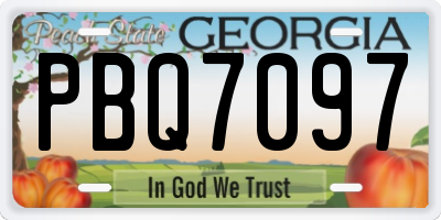 GA license plate PBQ7097