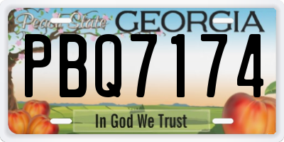 GA license plate PBQ7174